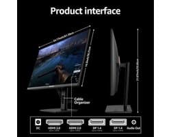 Gaming Monitor 27 Inch 4K UHD - 144 Hz Verversing - IPS Scherm - Mat - Voor PC En Console