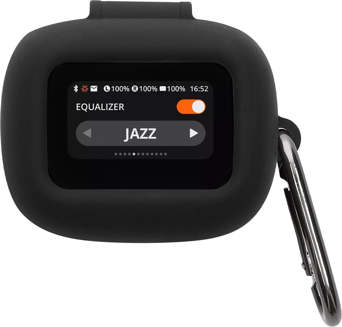 kwmobile cover voor oordopjes case - geschikt voor JBL Live Flex 3 / Live Buds 3 / Live Beam 3 - Trendy beschermhoes draadloze oordopjes in zwart — afbeelding 1
