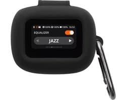 kwmobile cover voor oordopjes case - geschikt voor JBL Live Flex 3 / Live Buds 3 / Live Beam 3 - Trendy beschermhoes draadloze oordopjes in zwart