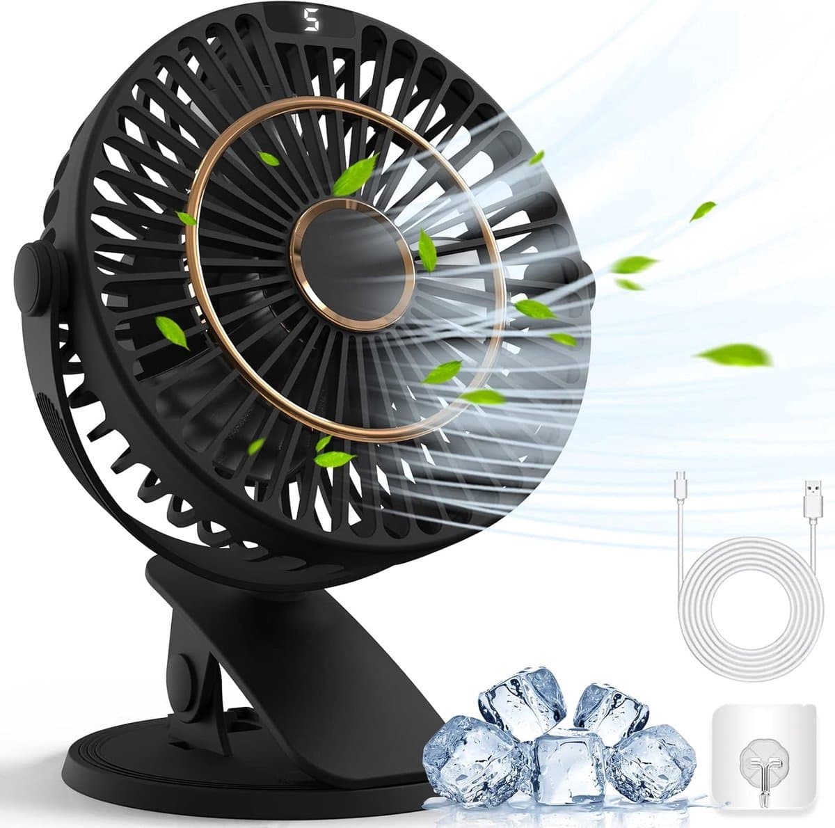 Solvix tafel ventilator geluidloos - Mini Ventilator - Zwart - USB Aansluiting - Compact en Draagbaar - Voor Thuis en Op Kantoor — afbeelding 1