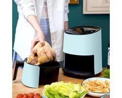 Slimme Heteluchtfriteuse - Olievrije Frituurpan - Gezond Koken - Touchscreen Bediening - 3 Liter - Rood