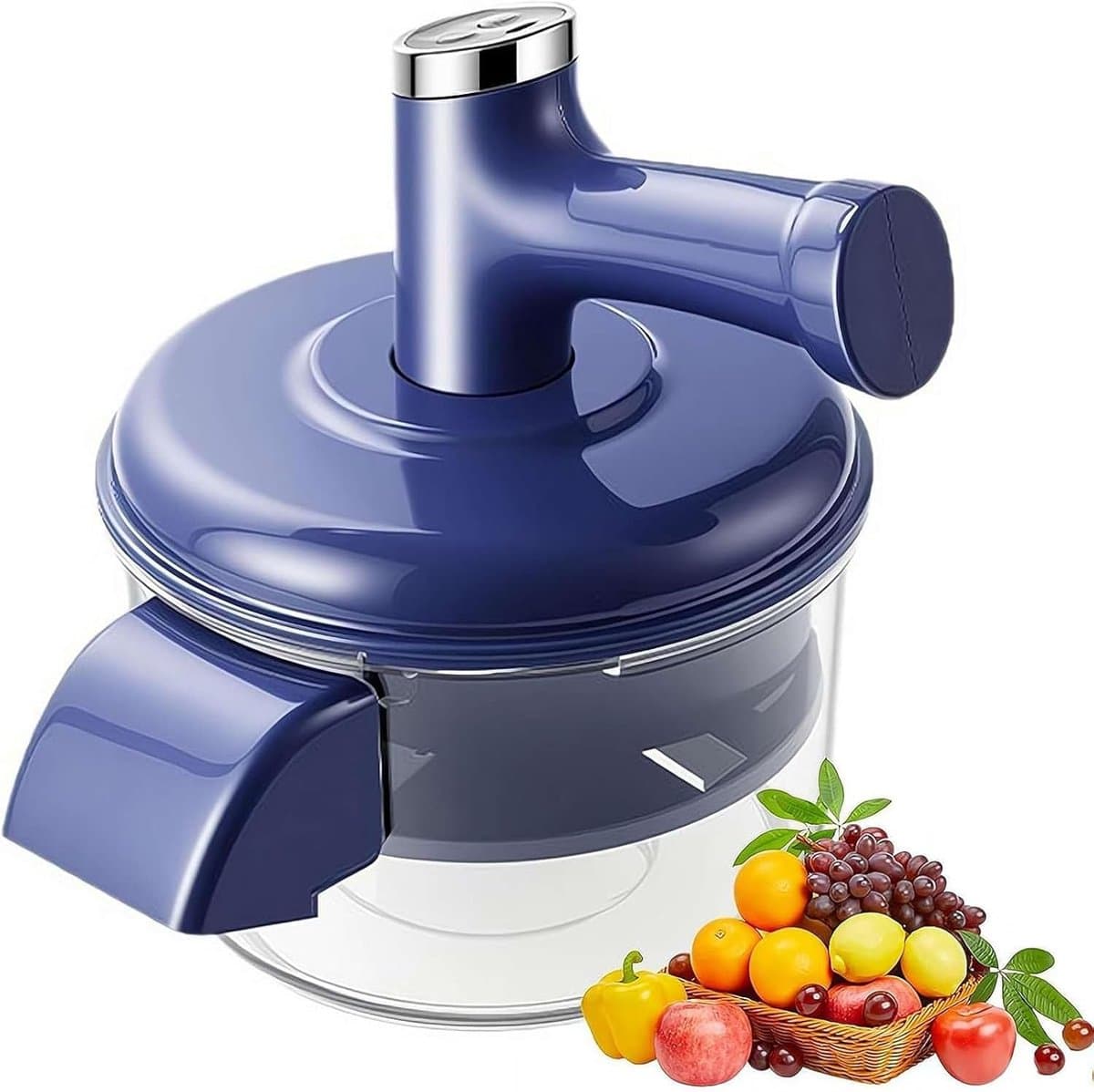 Elektrische Fruit Schilmachine - Keuken Gadget - Snel Ingrediënten Voorbereiden - Met Garde Opzetstuk - 195 x 24 cm - Blauw — afbeelding 1
