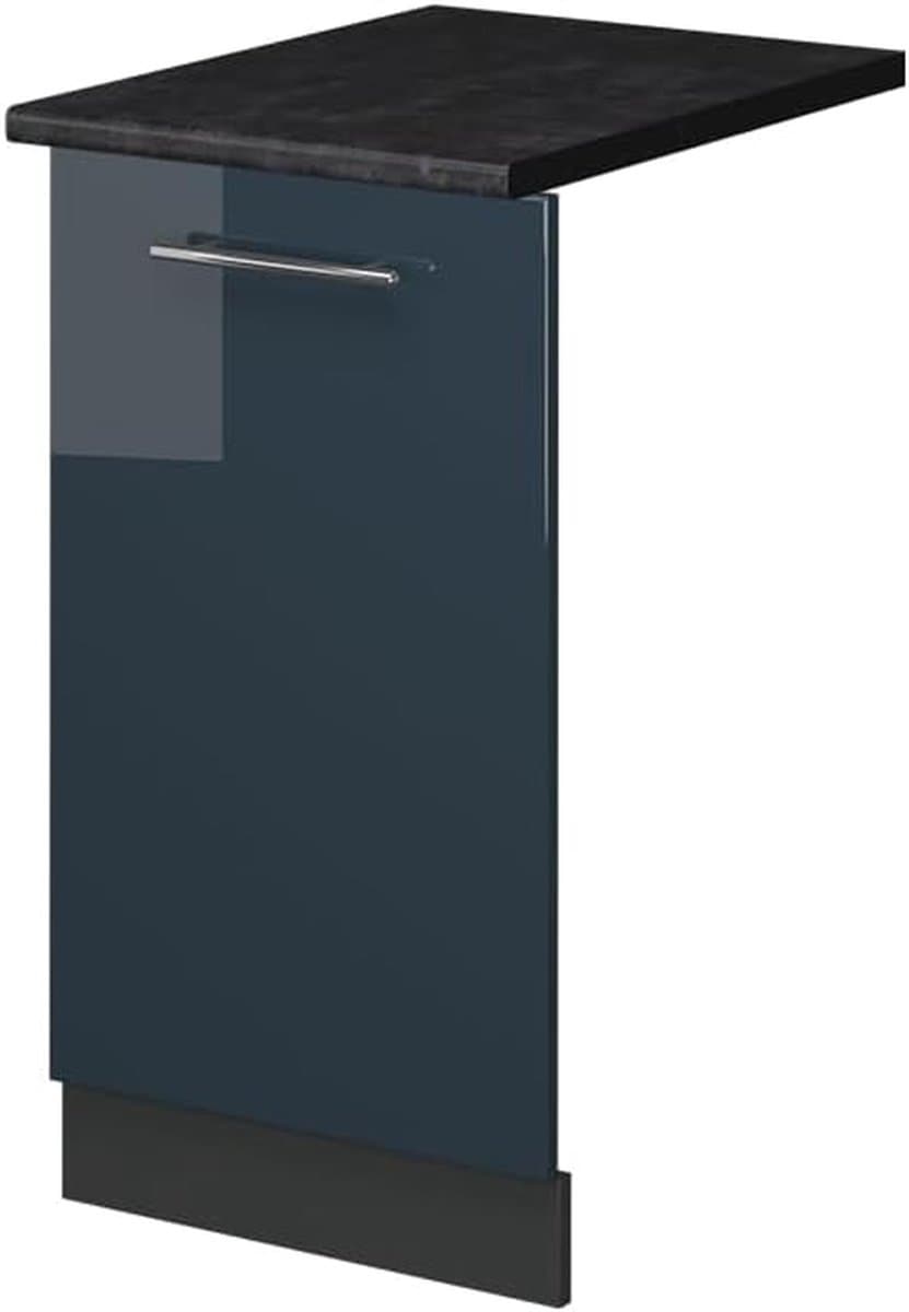 Vaatwasserfrontpaneel - Keukenfront Paneel - Keuken Inbouwen - Soft-close Scharnieren - 45 cm - Donkerblauw Hoogglans — afbeelding 1
