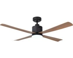 Evolar Smart Plafondventilator met Verlichting en WiFi - Hout - 132 cm - Stille Plafondlamp met Ventilator - Dimbaar Warm Wit Licht (LED) - EVO-CF52BWDW