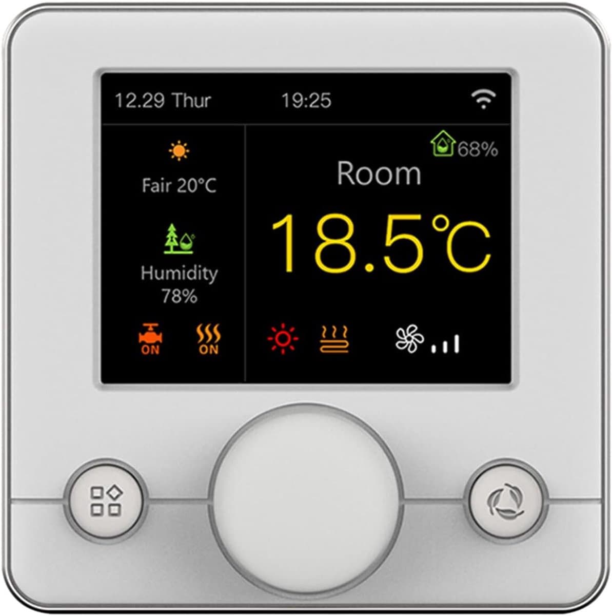Slimme Thermostaat - Wifi Regelaar - Comfort Instellen - RGB Kleuren LCD - 2.8 Inch - Wit — afbeelding 1