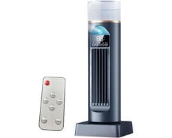 Torenvormige airconditioner, kamerkoeler, ventilator, draagbare airconditioner, ventilator met 6 snelheden, stille, bladloze oscillerende airconditioner, met afstandsbediening, geschikt voor slaapkamers, woonkamers en kantoren.