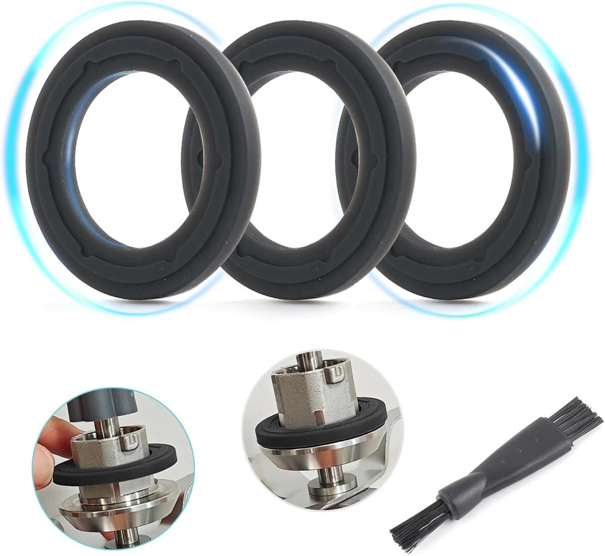 Sealing rings set voor keukenmachine - 3 stuks - vervangbare afdichtingen - voorkomt lekkages - ShopVlot — afbeelding 1