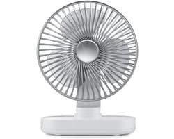 Oplaadbare bureauventilator – ventilator - Stille, draadloze miniventilator – 4 snelheidsstanden – Automatische oscillatie (90°) – Accu met hoge capaciteit (4000 mAh) – Draagbaar, opladen via USB