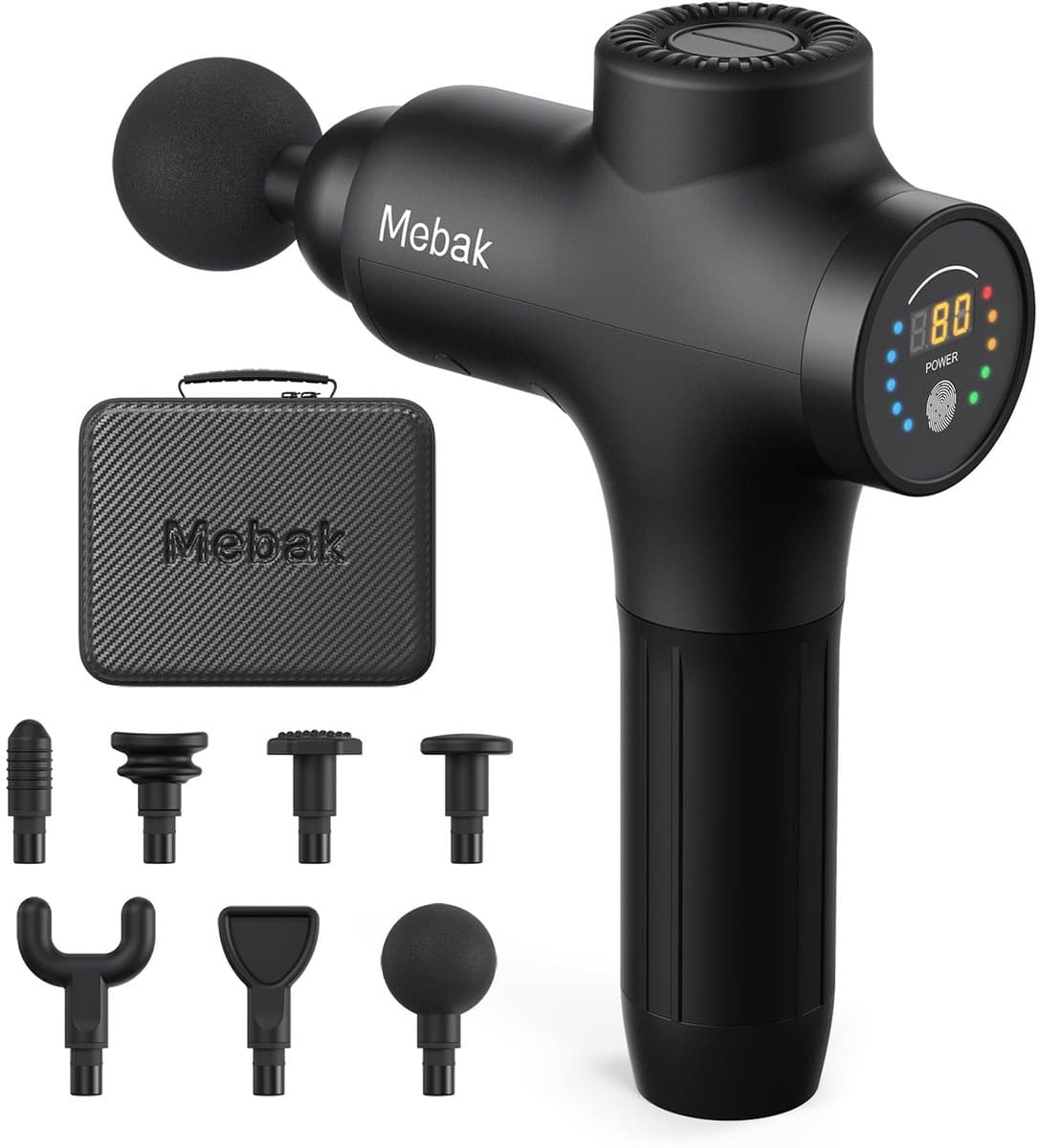 SnelShoppen - Draagbaar Massagepistool voor Spieren en Diepteweefsel, 3200 omw/min, 12 mm, 7 Massagekoppen, 5 Instellingen, Elektrisch Handmassageappa — afbeelding 1