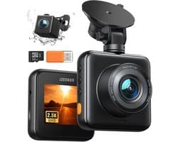 SnelShoppen - 2.5K Dash Cam Voor en Achter met SD-kaart, 1440P Autocamera, Dubbele Dashcam 170° Groothoek, G-sensor, Nachtzicht, 24U Parkeermonitor, W
