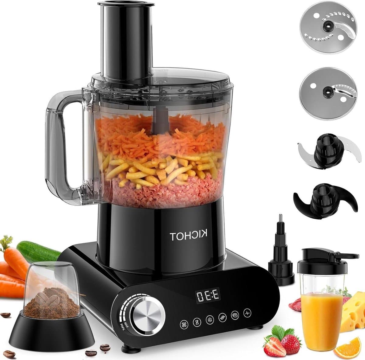 Keukenmachine - Keukenrobot - Maaltijden Bereiden - 1500W Krachtige Motor - 2.5L Inhoud - Zwart — afbeelding 1