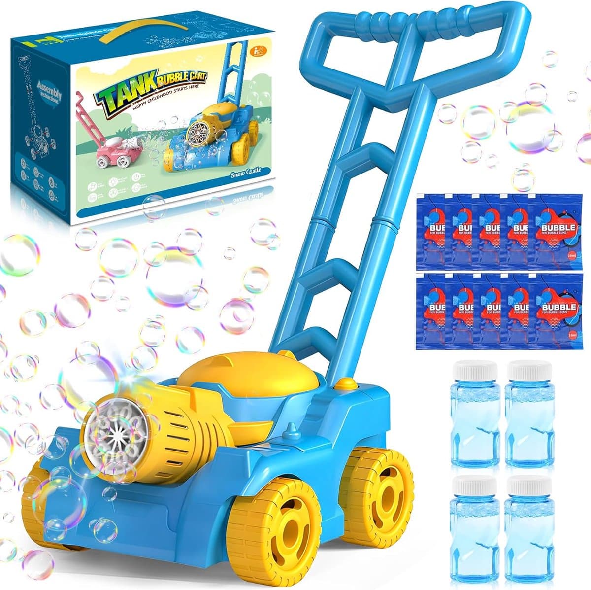 SnelShoppen - Bubble Machine voor Peuters - Automatische Bellenblaasmachine in Grasmaaier Design - Ideaal voor Buiten Speelplezier - Perfect voor Verj — afbeelding 1