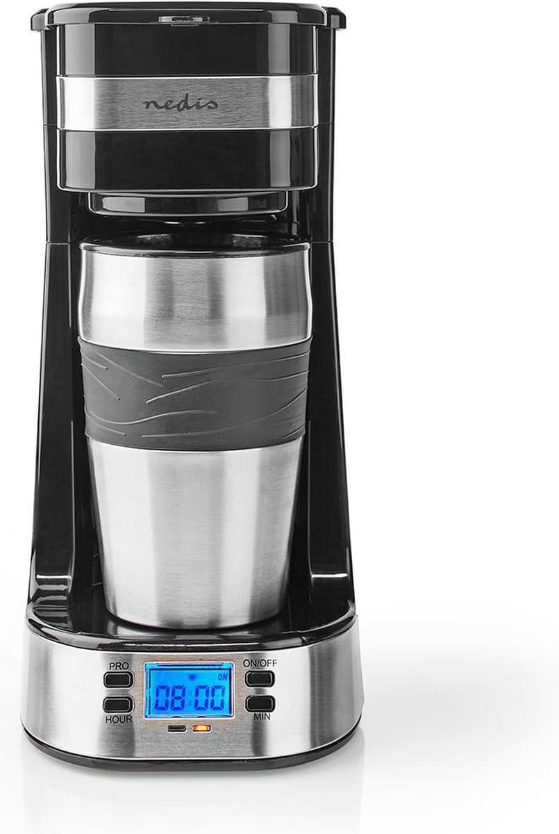 Nedis 1-kops koffiezetapparaat | Reisbeker met dubbele wand | 0,42 L | Zwart | Timer — afbeelding 1