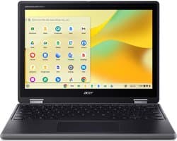 Acer Chromebook R857T-TCO-C04U Intel® N N150 31 cm (12.2) Touchscreen WUXGA 8 GB LPDDR5x-SDRAM 64 GB eMMC Wi-Fi 6E (802.11ax) ChromeOS US International Zwart