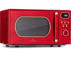 Klarstein magnetron met Grill, 800 Watt magnetron klein, 3 in 1Edelstahl magnetron rood, Kleine 20 Liter magnetron met ontdooi en Pizzafunktion, Drehteller, Platzsparend, Einfach zu Bedienen - voor Keuken - Bruin - Microwave