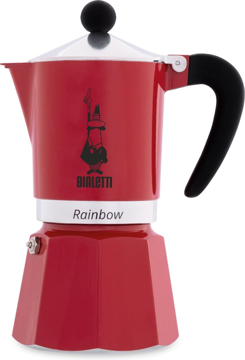Bialetti Rainbow Rood Percolator – 3 kops – 200 ml – Authentieke Italiaanse Espresso Maker — afbeelding 1