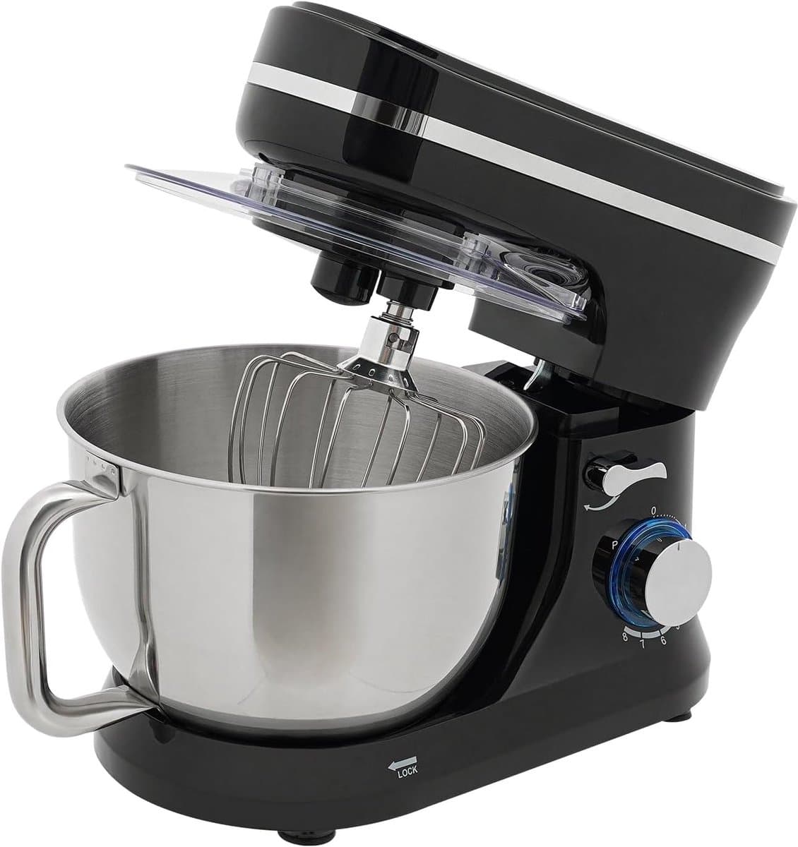 Keukenmachine - Elektrische mixer - Bakken en koken - 1000W Kracht 8+1 Versnellingen - 45 Liter Kom - Zwart — afbeelding 1