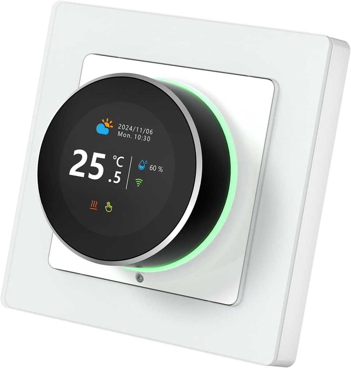 Slimme Thermostaat - Programmeerbare WiFi - Energie Besparen - Uniek Omgevingslicht - 86x86mm Doos - Zwart — afbeelding 1