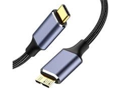USB-C naar Micro-B Kabel voor Externe Harde Schijf SSD Opladen - 5 Gbps Snelheid - 0.5 Meter