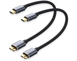 USB C naar Micro B - Externe Harde Schijf Kabel - Data Overzetten - Directe Verbinding - 0.5 Meter
