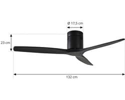 Lucande - Plafondventilatoren zonder verlichting - Hout, ijzer - H: 23 cm - zwart