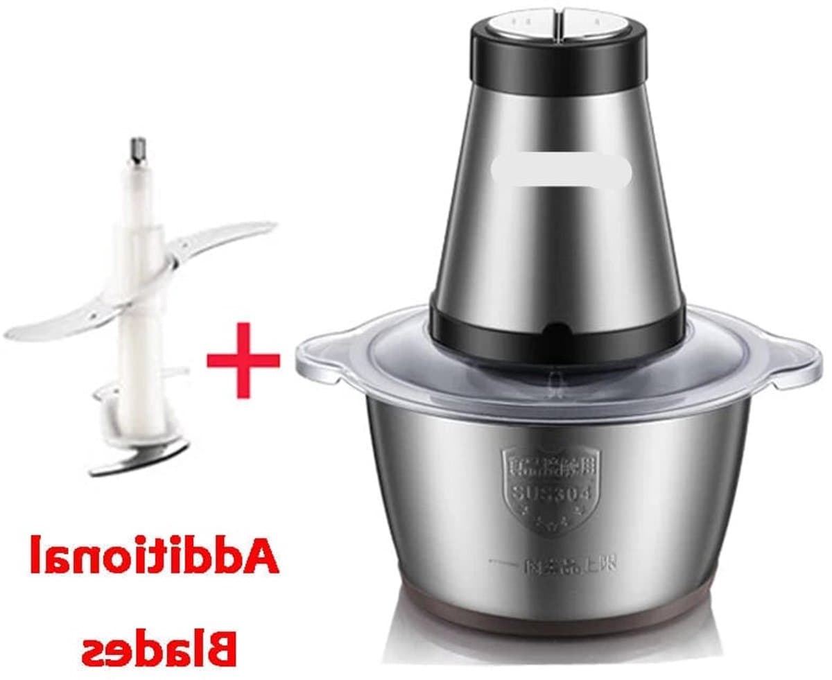 Elektrische Vleesmolen - 500W - Foodprocessor - Hakmolen - 2L RVS Keukenmachine - 2 Snelheden - voor Vlees - Noten en Groenten - Eenvoudig Schoon te Maken - Standaard Extra Mes — afbeelding 1
