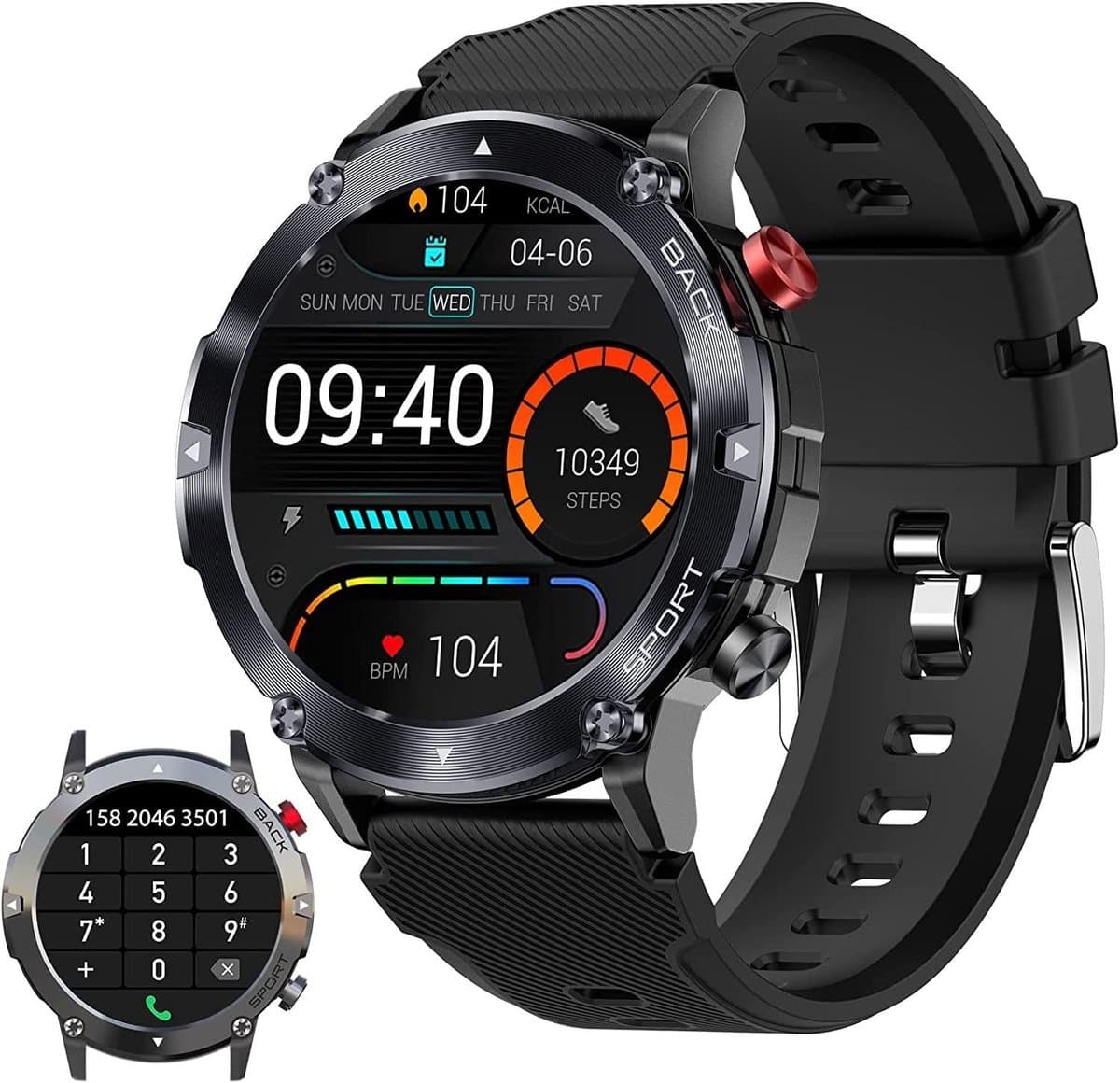 Manike C21 Smartwatch – 1,39 inch HD Display - Bluetooth Bellen - Hartslag & Bloeddrukmeting - SpO₂ - Slaaptracking - Multisport - IP68 Waterdicht - 7 Dagen Batterij - Android & iOS Compatibel - Stappenteller - Sporthorloge - Activity Tracker — afbeelding 1