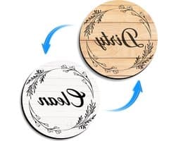 Magnet Vaatwasser - Indicator Schoon Vuil - Keuken Organiseren - Dubbelzijdig Ontwerp - 9 cm - Zwart