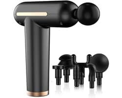 Muscle Massage Gun Mini Fascia Gun can be charged by USB, Deep Tissue Muscle Massager, Portable Fascia Gun 6 Massage Head 3 Speed Adjustment,Black