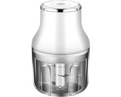 Elektrische Voedselhakker - Keukenmachine Draadloos - Snel Ingrediënten Snijden - Oplaadbaar Compact Ontwerp - 250 ml - Wit