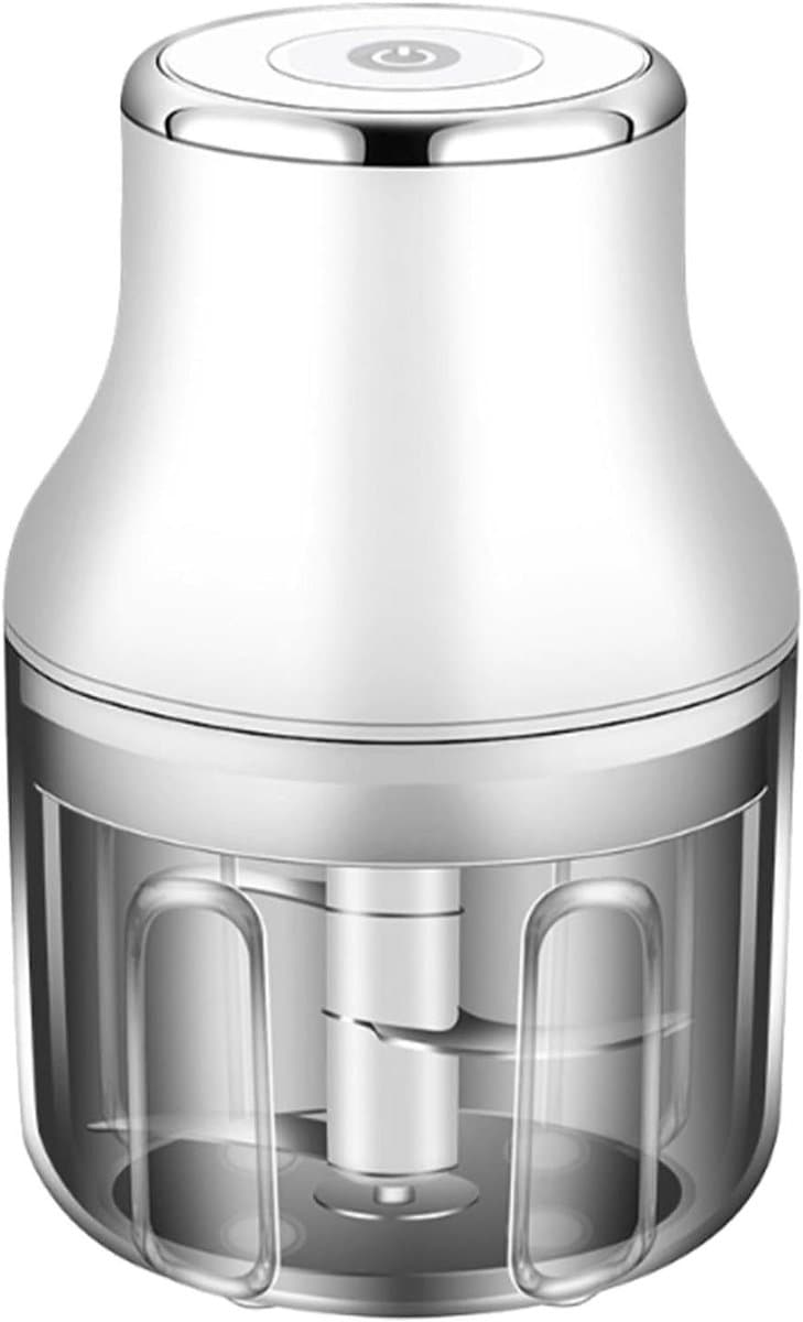 Elektrische Voedselhakker - Keukenmachine Mini - Snel Ingrediënten Snijden - Oplaadbaar Draadloos Gebruik - 250 ml - Wit — afbeelding 1