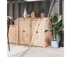 Buitenkeuken Kast - Tuinkast Opbergkast - Buiten Koken - Massief Hout - 109 x 57.6 x 14.5 cm - Houtkleur