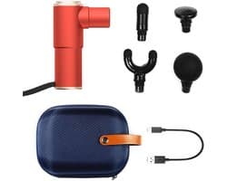 Massagepistool - Mini fascia gun - Spierherstel - 4 snelheden - 50mm diepte - Rood