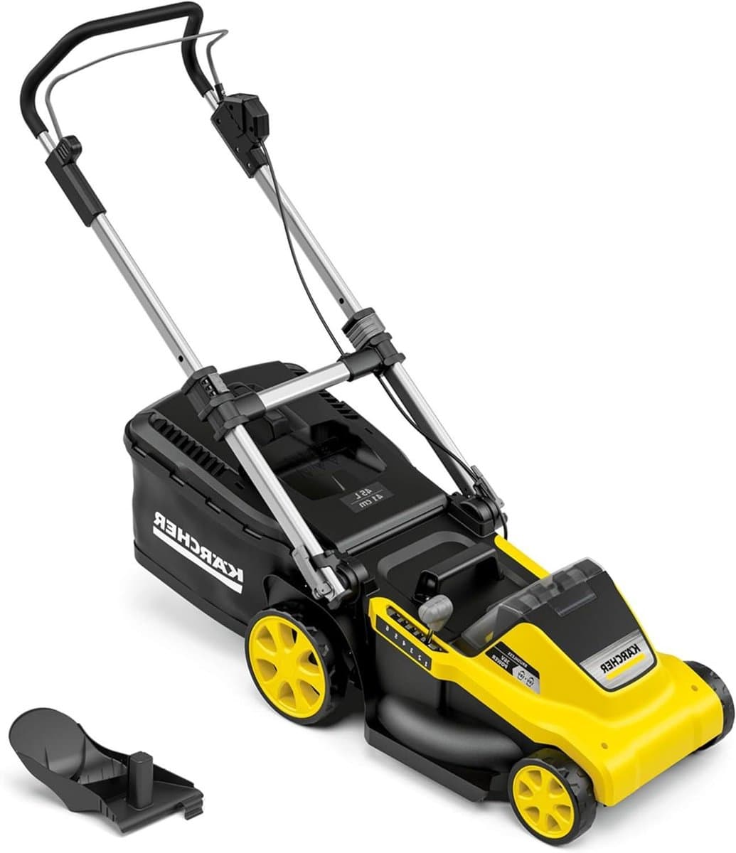 Accu grasmaaier - Draadloze maaier - Gazon onderhoud - Intelligente motorregeling - 41 cm maaibreedte - Geel — afbeelding 1