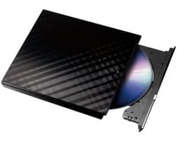 Externe DVD-brander - Draagbare drive - Gegevens opslaan - USB aansluiting - 18.5 cm - Zwart
