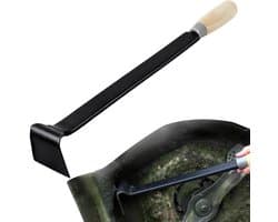 Maaierdek Schraper - Grasmaaier Reiniger - Tuinonderhoud Vereenvoudigen - Ergonomisch Houten Handvat - 40 cm Steel - Zilver