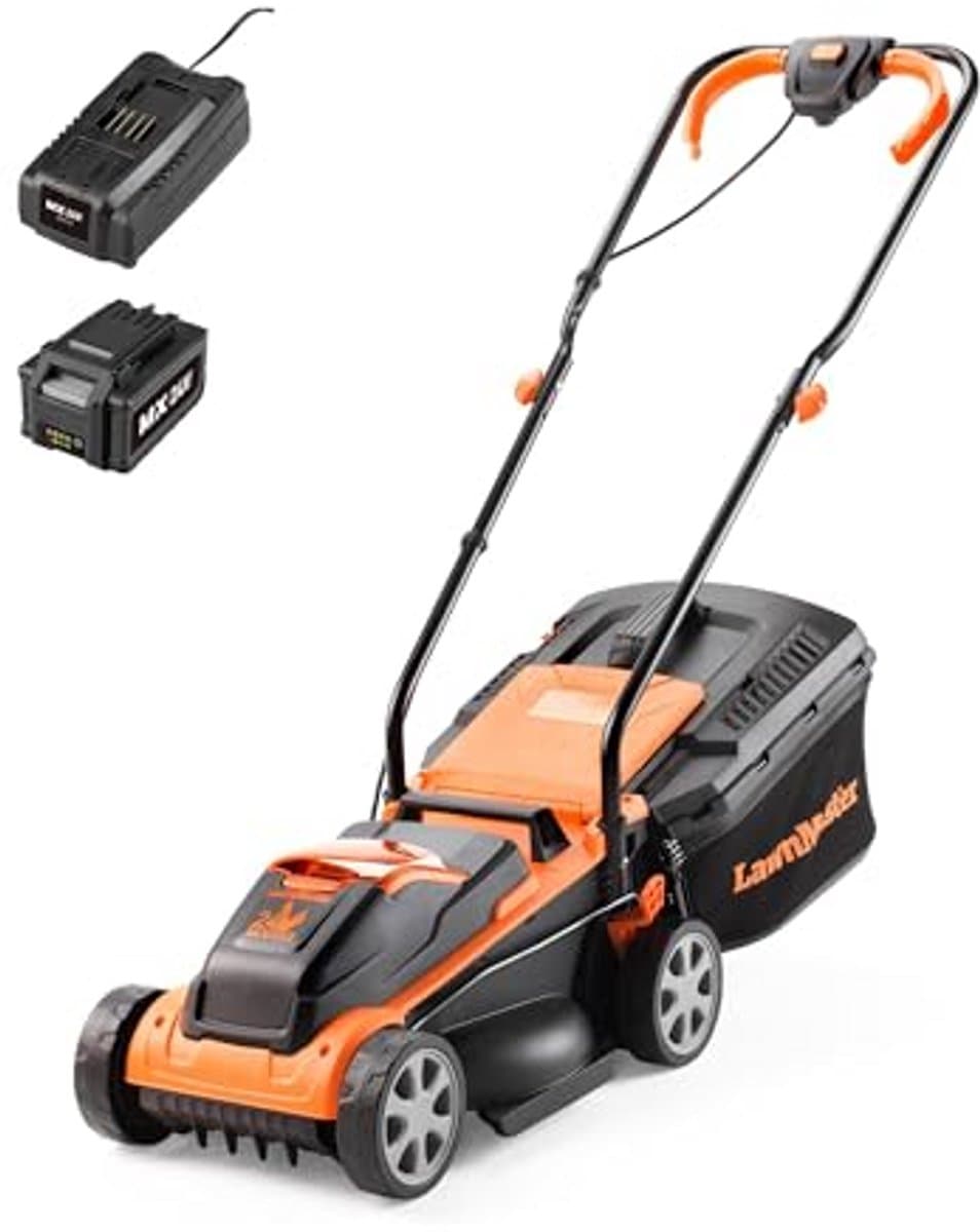 Accu grasmaaier - Draadloze maaier - Gazon onderhoud - Compact opvouwbaar - 32cm maaibreedte - Zwart — afbeelding 1