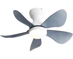 Plafondventilator Met Lamp - Ø 29 inch - Stille ventilator - 5 Hout Bladen - Dimbare lamp met 3 lichtstanden - 6 standen voor de windkracht - Met Afstandsbediening - LED's Light - Wit