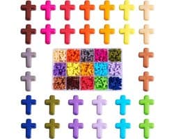 225 stuks dikke acryl kruiskralen in diverse kleuren voor Pasen, ideaal voor het maken van DIY sieraden en creatieve knutselprojecten