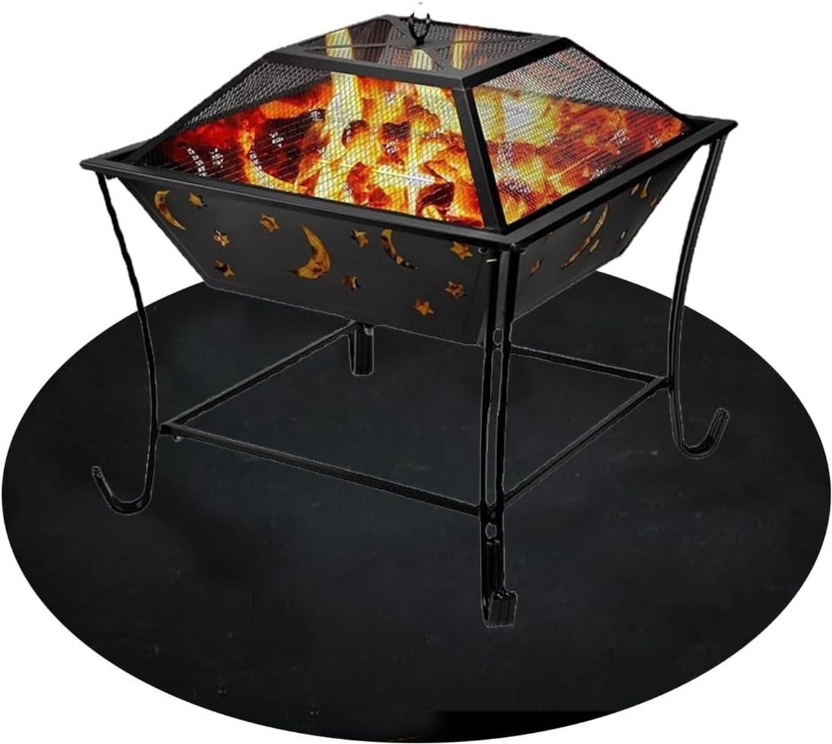 Hittebestendige BBQ Grillmat voor Vuurkorf en Openhaard, 3-laags Vloerbescherming, Brandveilige Mat voor Buiten en Binnengebruik — afbeelding 1