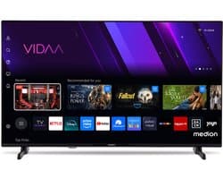 MEDION 108 cm 43" HD TV Smart TV HDR VIDA Store Prime Video Disney+ DAZN HbbTV PVR Bluetooth HD+, MD843101