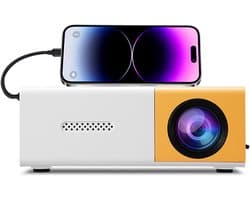Mini-projector, 1080p, intelligente helderheid, 6000 lm, thuisbioscoop, voor reizen, vergaderingen en games, met automatische correctie en stereoluidspreker, ideaal voor buiten