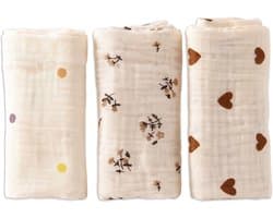 3-delige set baby washandjes katoen - 22x23 cm zachte doeken voor baby's