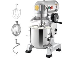 Commerciële Kneedmachine / Deegmixer - Staande Mixer - RVS Kom 28,4 L - Vermogen 1500 W - Drie Snelheden 108/199/382 RPM - Inclusief Deeghaak & Klopper - Zware Uitvoering