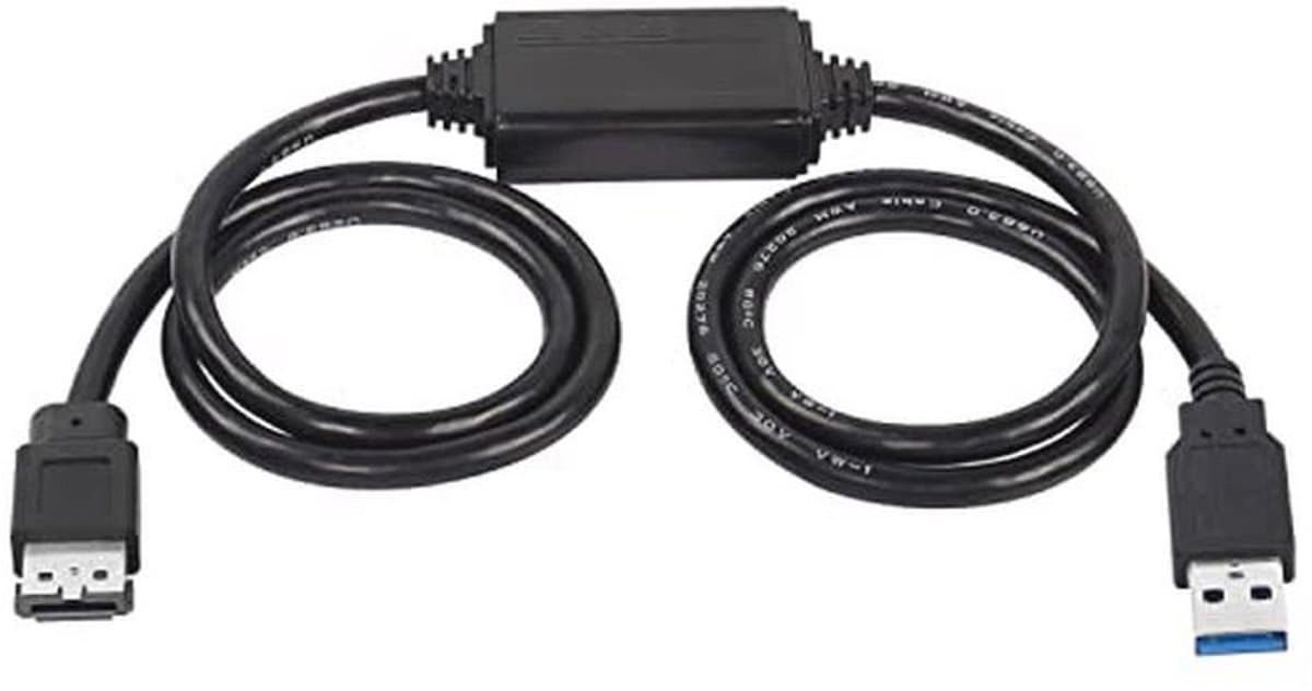 USB naar eSATA converterkabel 5 Gbit/s - 1m voor HDD/SSD/ODD laptops — afbeelding 1