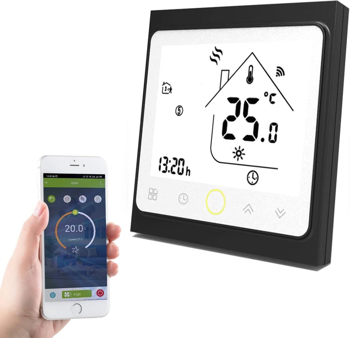 Slimme Wifi Thermostaat voor Gas/Water CV-Ketel Verwarming - App & Voice Control — afbeelding 1