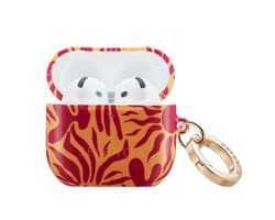 Selencia Case - Hoesje geschikt voor AirPods 4 / 4 met ANC / 5 / 5 met draadloze oplaadcase - Tropical Vibes Apricot