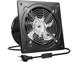 Afvoerluchtventilator 150 mm, Stille Muurventilator met Terugslagklep, 525 m³/u, Koperen Motor, Schroefmontage, voor Badkamer Keuken Garage