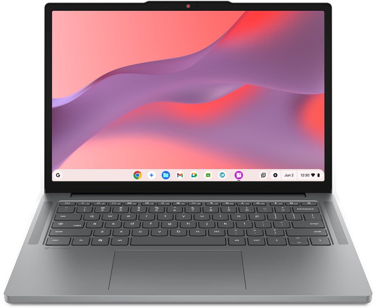 Lenovo Chrome 14ITN11 Intel® N N355 Chromebook 35,6 cm (14") WUXGA 8 GB LPDDR5x-SDRAM 128 GB UFS Wi-Fi 6E (802.11ax) ChromeOS Engels Grijs — afbeelding 1