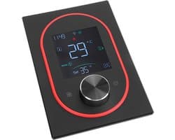 Slimme Thermostaat - Digitale Thermostaat Programmeerbaar - Energie Besparen - Kleuren Touchscreen Knop - 95V-240V - Zwart
